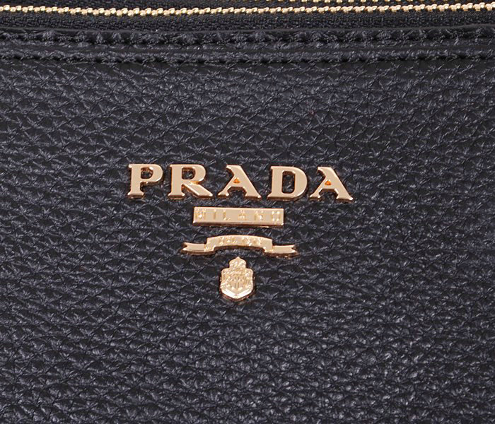 2014 Prada royalBlue calfskin leather tote bag BN2324 black - Click Image to Close